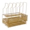 Martha Stewart Ryder Gold Mesh Metal Large Desktop Organizer With Paper File Letter Holder Organizer and Drawer HH-OHD19-GLD-MS - alternate 9